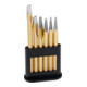 Rennsteig Jeu de burins et de chasse-pointes sur support en plastique, Nombre d'outils: 6-1