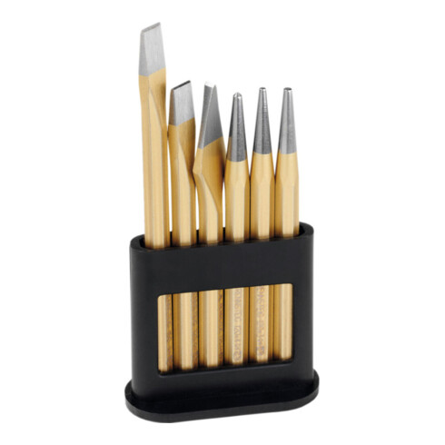 Rennsteig Meißel- und Durchschläger-Satz, im Kunststoffhalter, 6-teilig