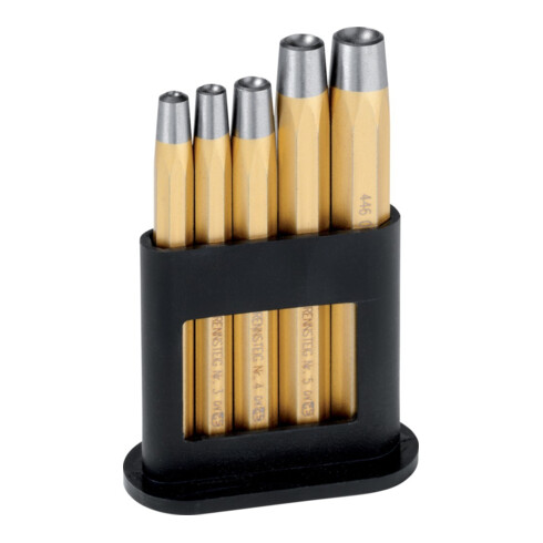 RENNSTEIG Set di punzoni con supporto di plastica, 5pz.