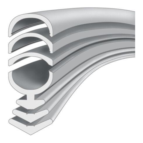 Renov.-dicht.Universeal Plus L.25m B.8mm z.Einziehen TPE blk dunkelbraun ELLEN