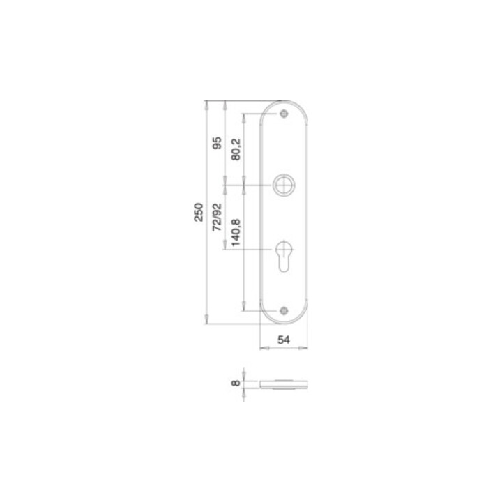 Renovierschild 206 Z VA F00 PZ Entf.72mm EDI