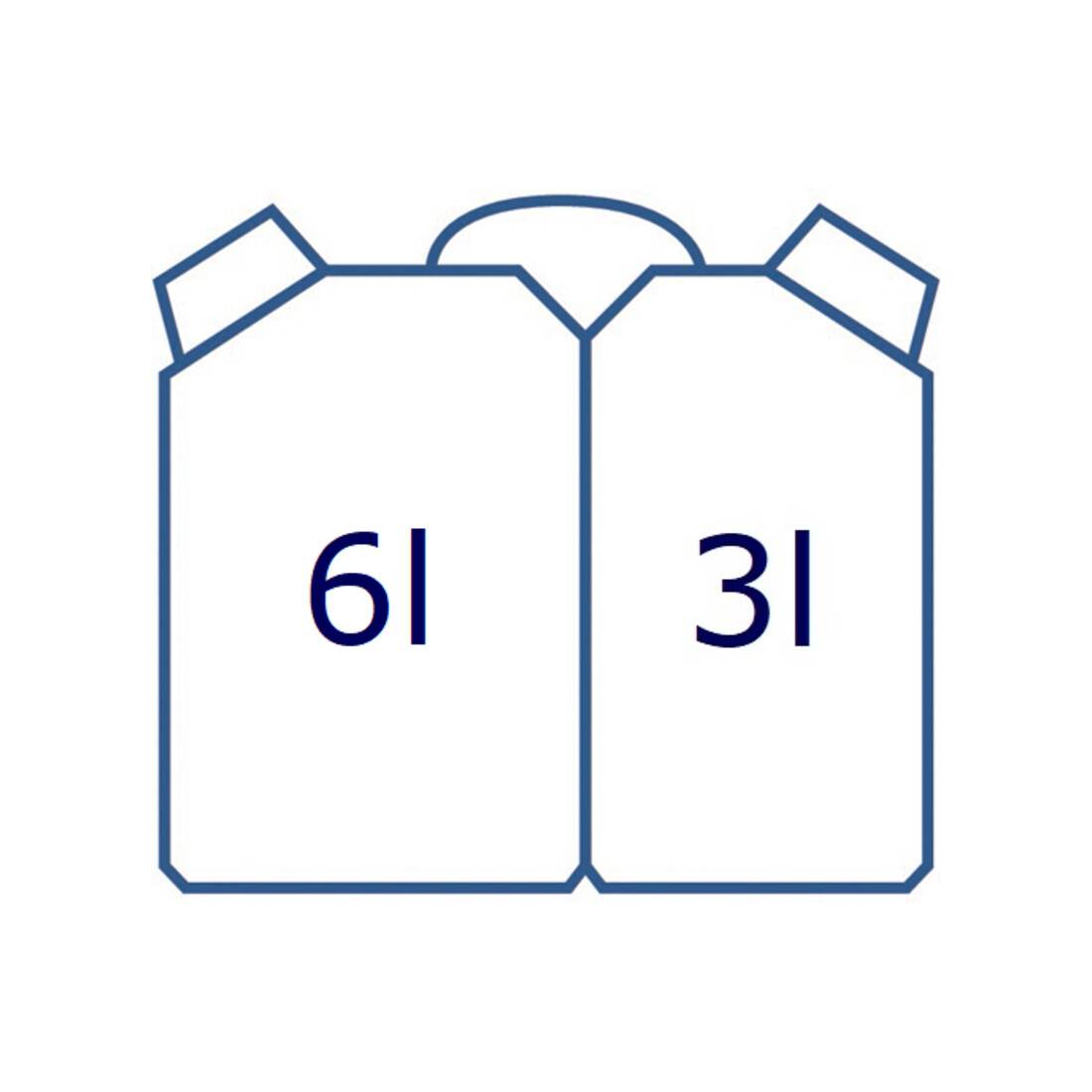 réservoir double PROFI 6+3 L, PE-HD rouge, homologation NU, accessoire noir