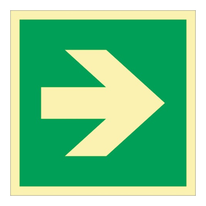 Rettungszeichen ASR A1.3/DIN EN ISO 7010/DIN 67510 L148xB148mm Pfeil ger.Folie