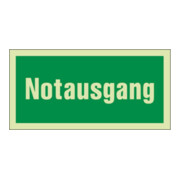 Rettungszeichen BGV A8 L297xB148mm Notausgang grün/weiß Folie-1