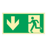 Rettungszeichen DIN EN ISO 7010 L297xB148mm Notausgang Querf./m.Figur Ku.