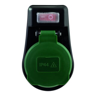 REV Adapter IP44 mit Schalter schwarz/grün
