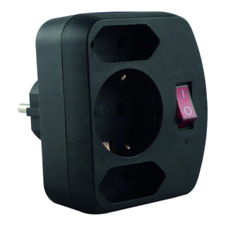 REV Adapter mit Schalter 2+1-fach schwarz