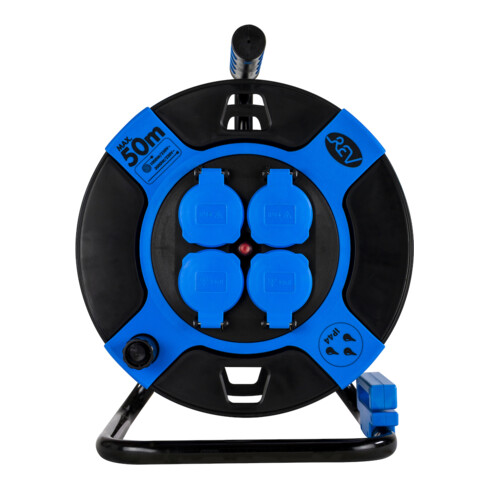 REV Leertrommel 4-fach Kunststoff IP44 schwarz/blau