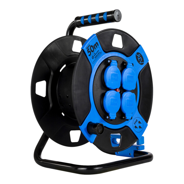 REV Leertrommel 4-fach Kunststoff IP44 schwarz/blau