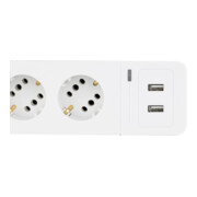 REV Steckdosenleiste COMBINI 6-fach weiß mit USB und ÜSS-3