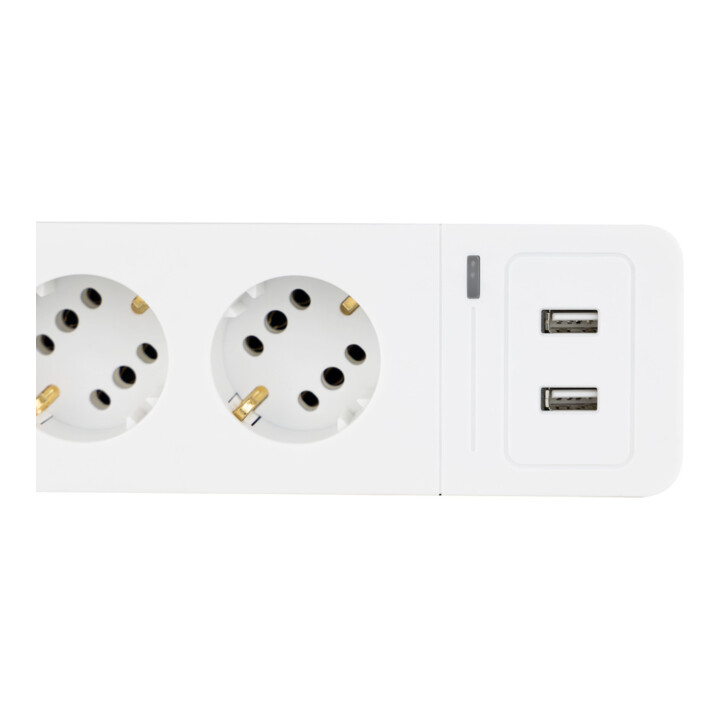 REV Steckdosenleiste COMBINI 6-fach weiß mit USB und ÜSS