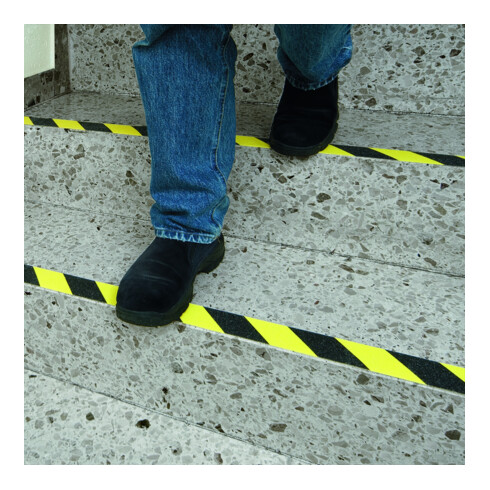 Revêtement antidérapant Moravia jaune/noir autocollant sur rouleau