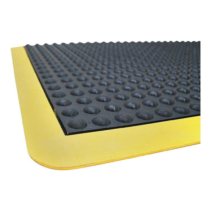 Revêtement de sol de poste de travail tapis fini L1200xl900xS14mm noir/jaune SBR