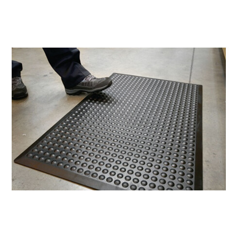 Revêtement de sol de poste de travail tapis fini L1200xl900xS14mm noir SBR-caout