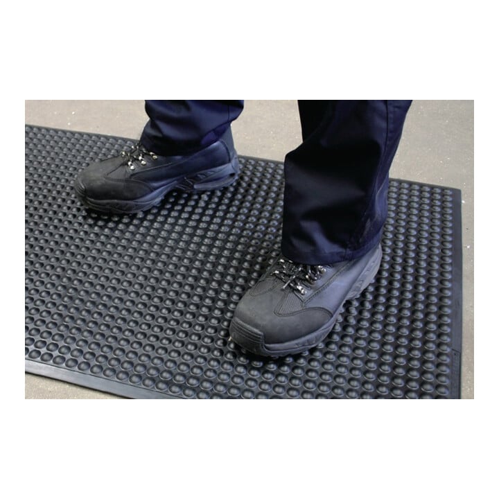 Revêtement de sol de poste de travail tapis fini L1200xl900xS15 mm noir polyurét