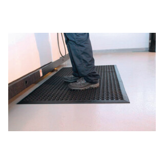 Revêtement de sol de poste de travail tapis fini L1500xl900xS10mm noir caoutchou