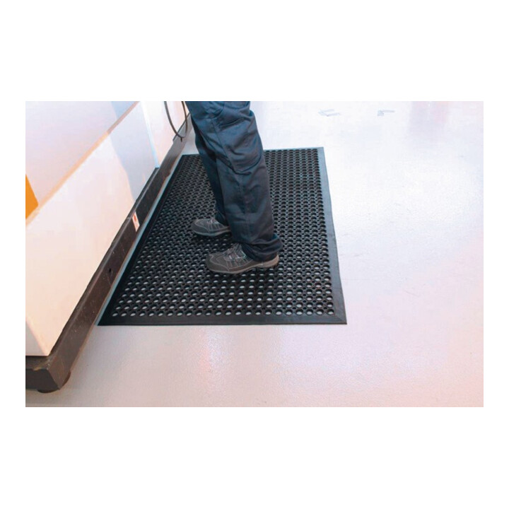 Revêtement de sol de poste de travail tapis fini L1500xl900xS10mm noir caoutchou