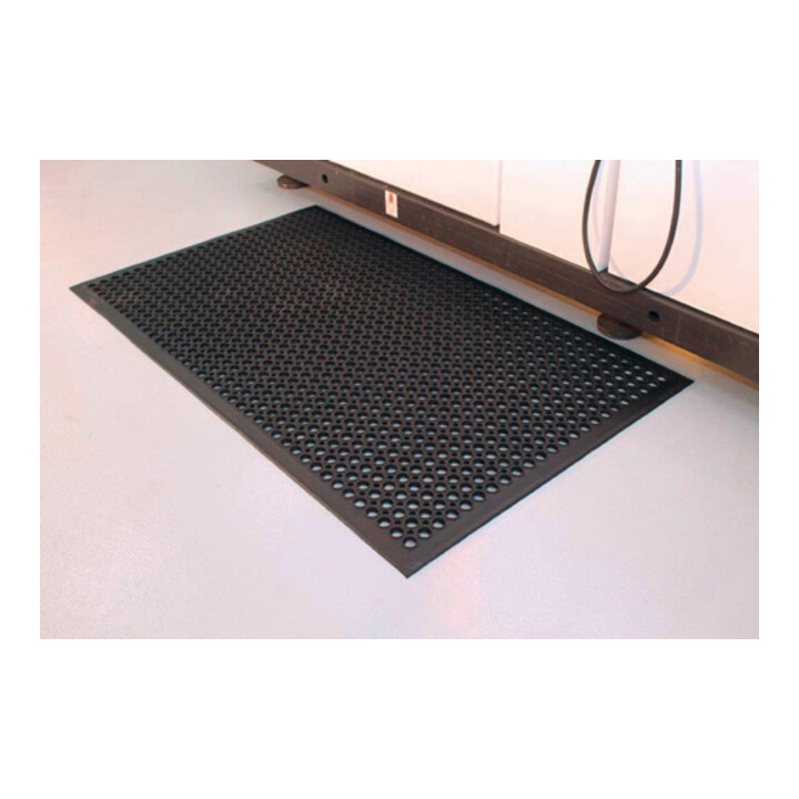 Revêtement de sol de poste de travail tapis fini L1500xl900xS10mm noir caoutchou