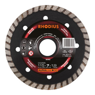 RHODIUS ALPHAline DG55 Disco diamantato 7,0 x 1,9 x 22,23 mm