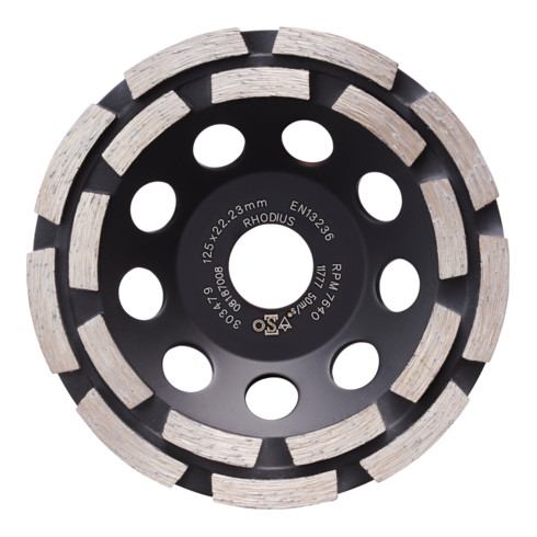 RHODIUS ALPHAline DS40 Diamantschleiftopf 125 x 5,0 x 7,0 x 22,23 mm