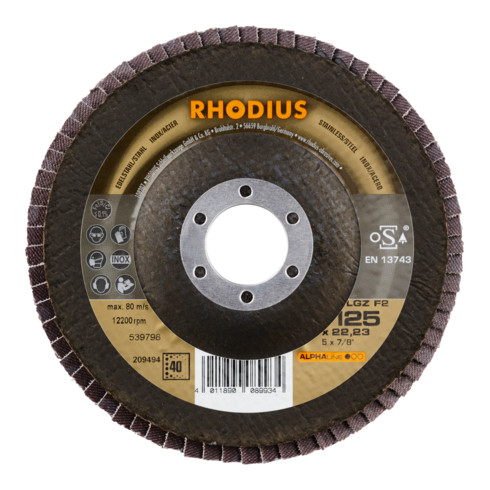 RHODIUS ALPHAline LGZ F2 Fächerschleifscheibe