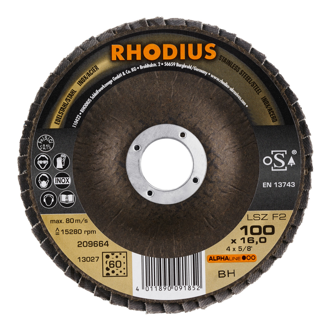 RHODIUS ALPHAline LSZ F2 Fächerschleifscheibe