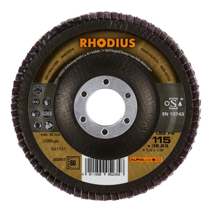 RHODIUS ALPHAline LSZ F2 lamellenschijf 115 x 22,23 mm K60