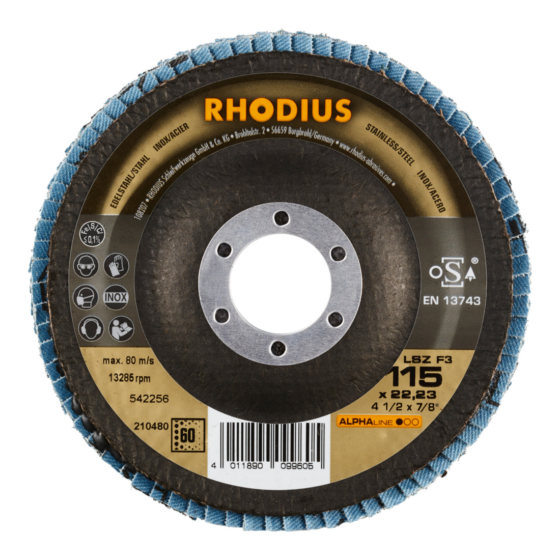 RHODIUS ALPHAline LSZ F3 Pack Fächerschleifscheibe