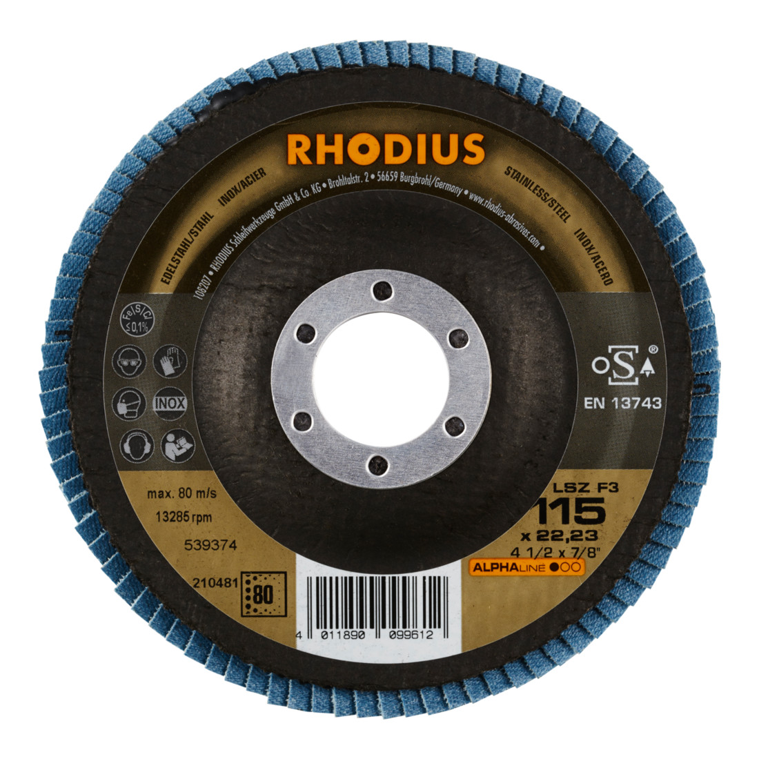 RHODIUS ALPHAline LSZ F3 Pack Fächerschleifscheibe