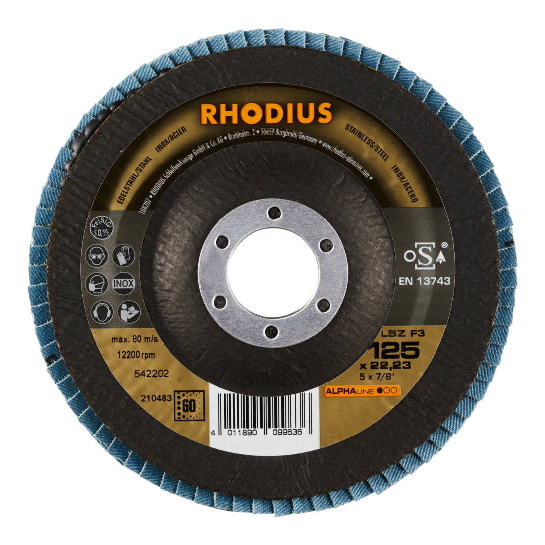 RHODIUS ALPHAline LSZ F3 Pack Fächerschleifscheibe