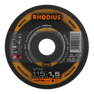 RHODIUS ALPHAline XT70 Extradünne Trennscheibe 115 x 1,5 x 22,23 mm