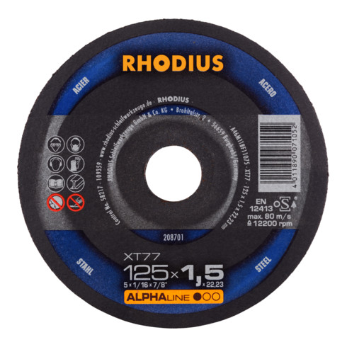 RHODIUS ALPHAline XT77 Extradünne Trennscheibe 125 x 1,5 x 22,23 mm