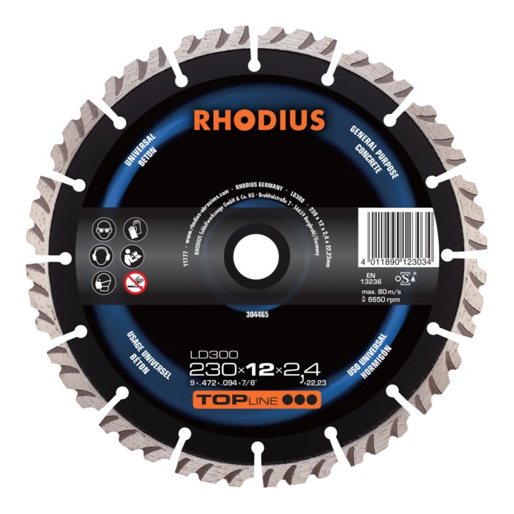 RHODIUS Diamantscheibe LD300 150 x 12,0 x 2,4 x 22,23