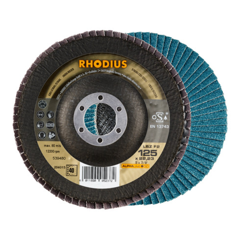 RHODIUS Disco abrasivo lamellare ALPHAline LSZ F2