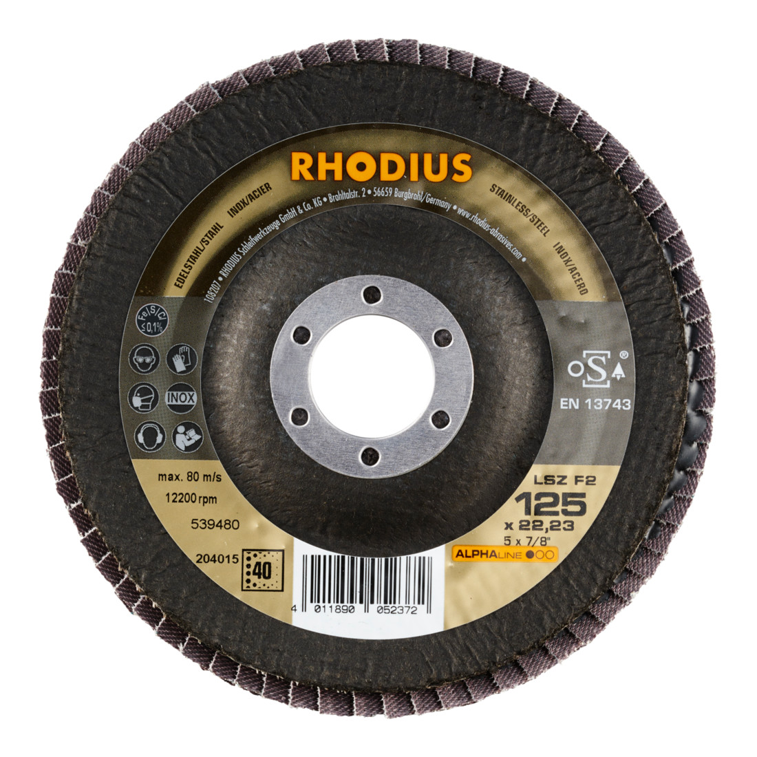 RHODIUS Disco abrasivo lamellare ALPHAline LSZ F2
