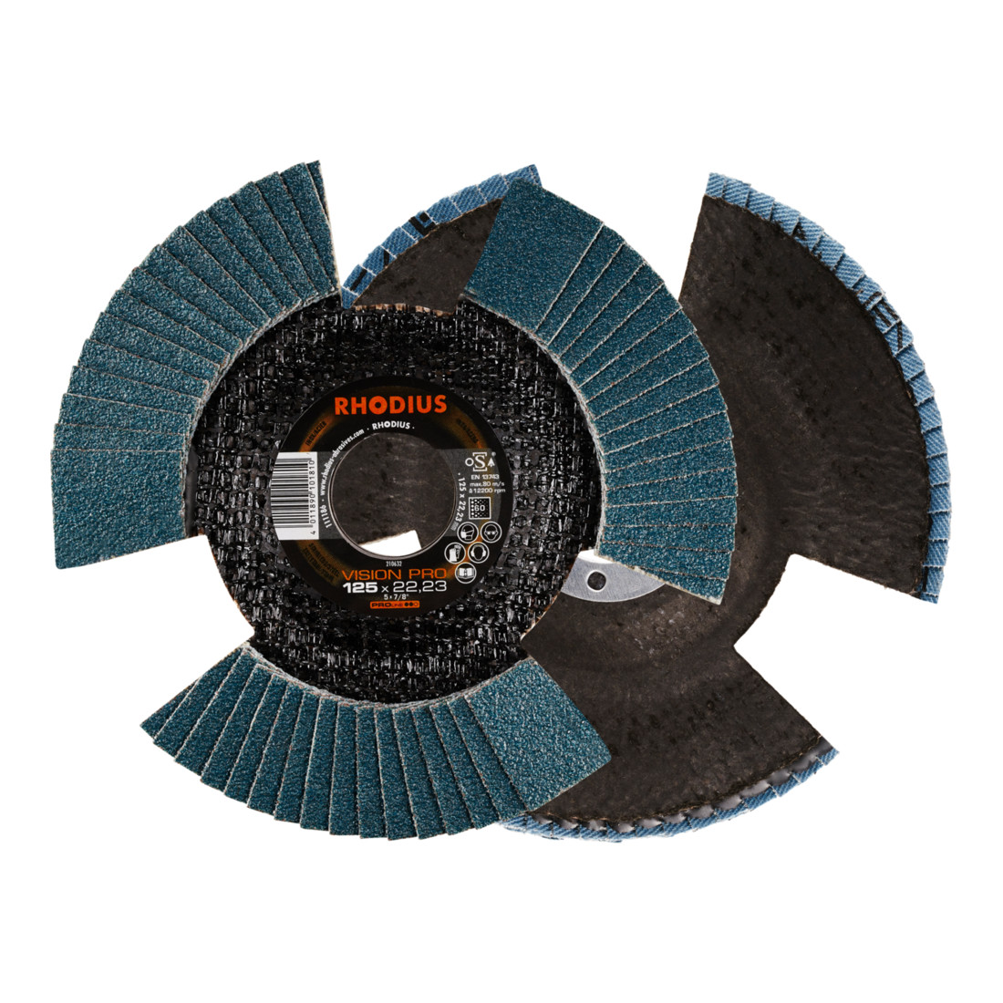 RHODIUS Disco abrasivo lamellare VISION PRO PROline 125x22,23mm, grana 60