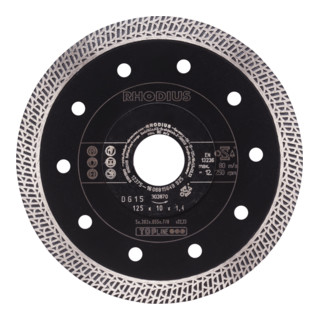 RHODIUS Disco per troncatura diamantato TOPline DG15 10,0 x 1,4 x 22,23 mm