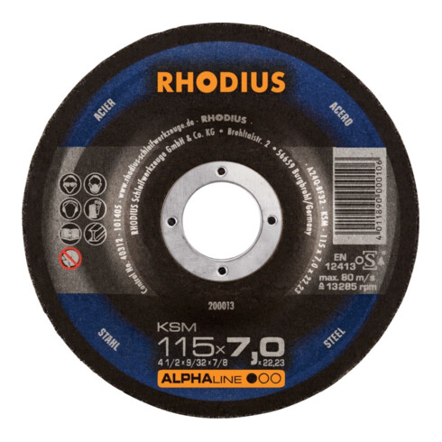 RHODIUS Disque à ébarber KSM 115 x 7,0 mm acier