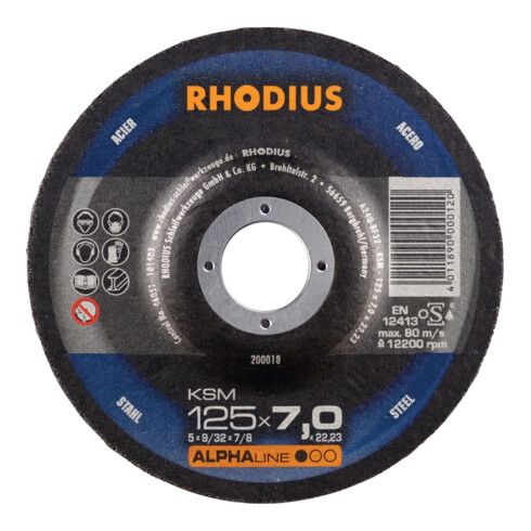 RHODIUS Disque à ébarber KSM 125 x 7,0 mm acier