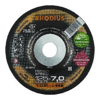 RHODIUS Disque à ébarber RS 580 SPEED EXTENDED 230 x 7,0 x 22,23 mm