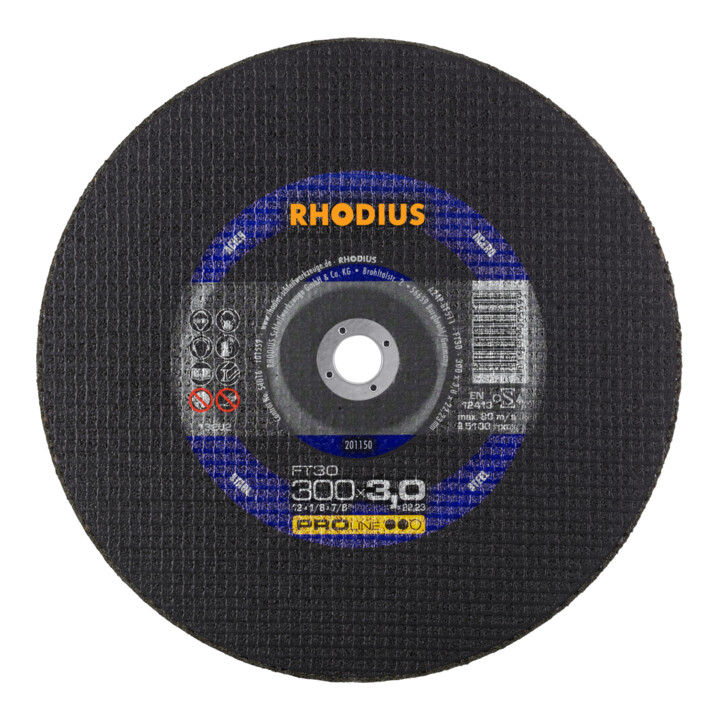 Rhodius disque à tronçonner FT30 pour tronçonneuses à essence et électriques, 300 x 3,0 x 22,23 mm