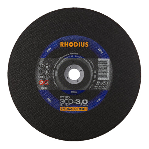 Rhodius disque à tronçonner FT30 pour tronçonneuses à essence et électriques, 300 x 3,0 x 25,40 mm