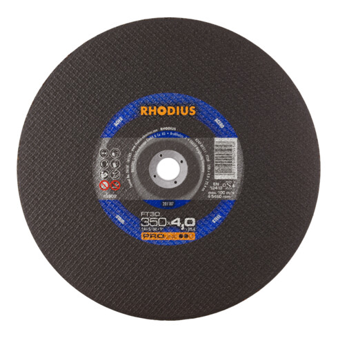 Rhodius disque à tronçonner FT30 pour tronçonneuses à essence et électriques, 350 x 4,0 x 25,40 mm