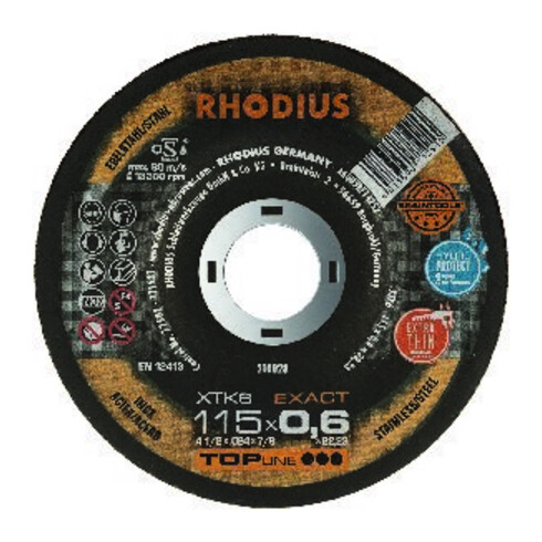 RHODIUS Disque à tronçonner XTK6 EXACT 125 x 0,6 mm incurvé