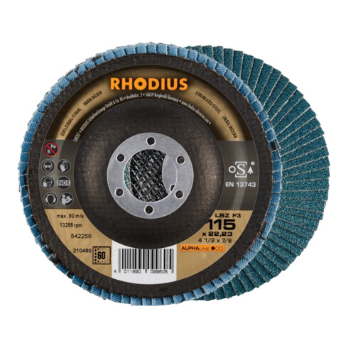 RHODIUS Disque abrasif à lamelles LSZ F3 115 mm K 60