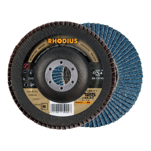 RHODIUS Disque abrasif lamelles LSZ F1 125 mm K 40