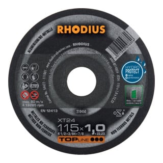 RHODIUS Disque de découpe XT 24 Aluminium 115 x 1,0 x 22,23 mm