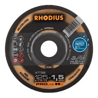RHODIUS Disque de découpe XT38 125 x 1,5 mm droit
