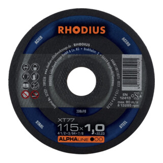 RHODIUS Disque de découpe XT77 115 x 1,0 mm droit