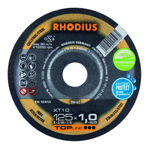 RHODIUS Disque de séparation XT10 125 x 1,0 mm droit